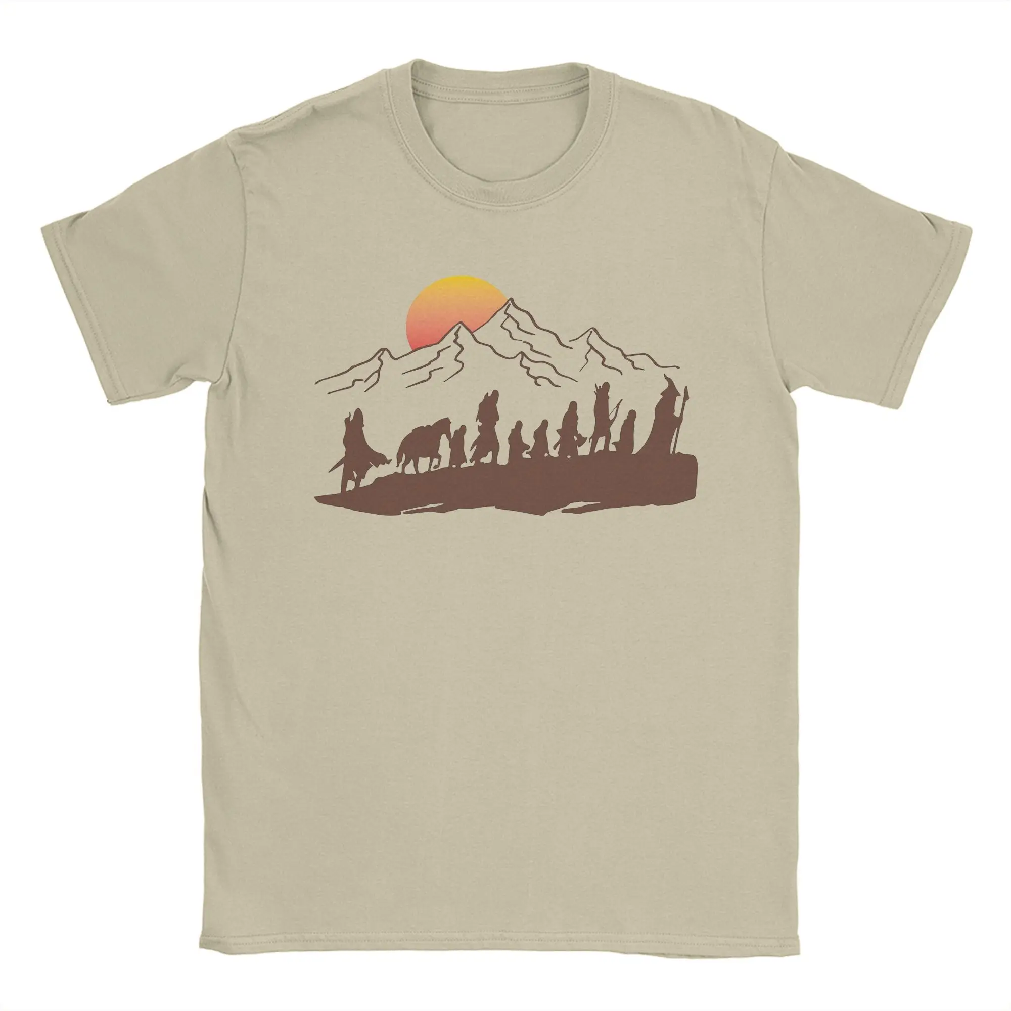 Фото The Fellowship L-Lords Of The R-Rings T Shirts Men Pure Cotton Funny T-Shirts Round Neck  Tee Shirt Short Sleeve Clothes Summer №1
