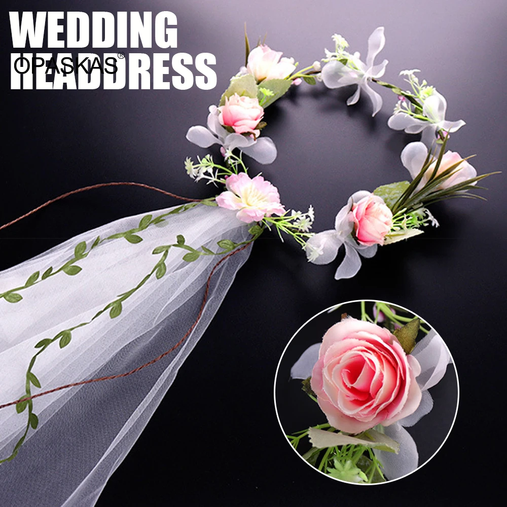 

Wedding Veil Tiara Wreath Hairbands For Women Fairy Flower Girls Garlands Beautiful Bridal Crowns Hair Accessories Noiva Jewelry