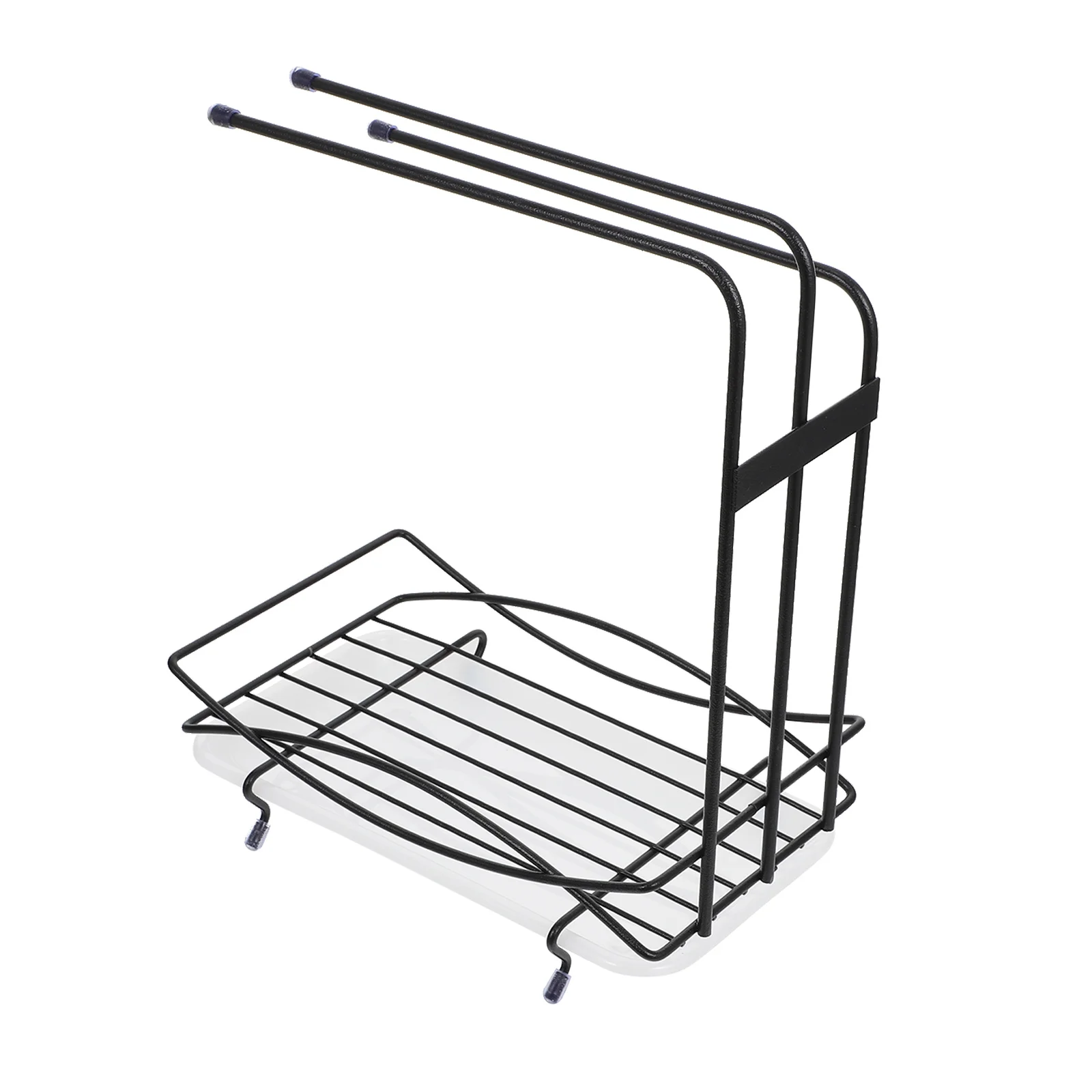 

Sponge Organizing Rack Draining Rack Draining Shelf Duster Cloth Rack (Black)