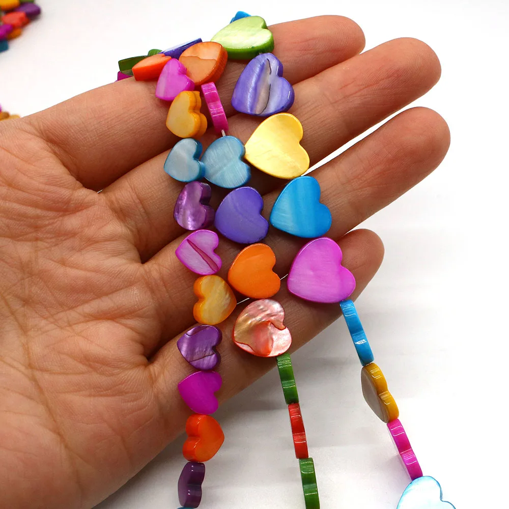 

Бусины из натуральной пресноводной ракушки с горизонтальным отверстием в форме сердца, 8-12 мм, сделай сам, очаровательные модные украшения, ожерелье, серьги, аксессуары