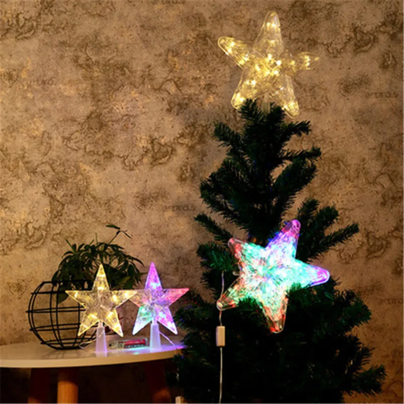 

Светящаяся звезда на верхушку рождественской елки с батарейным блоком