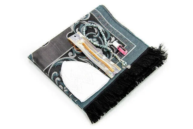 IQRAH Father 'S Day Special Set Prayer Rug Skullcap Rosary Miswak Essence Boxed