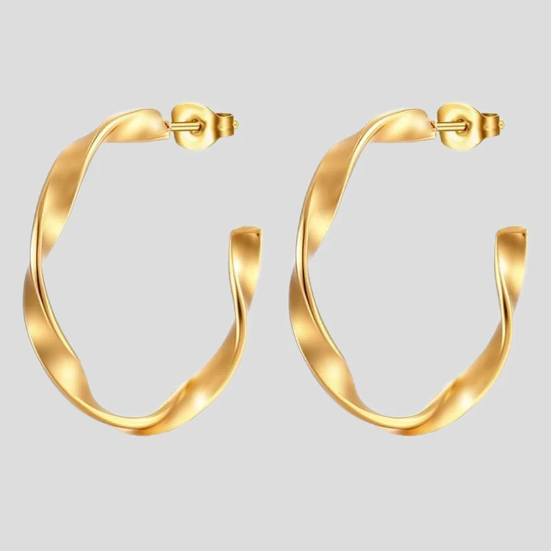 Showfay простые шикарные серьги-кольца из нержавеющей стали золотого цвета для