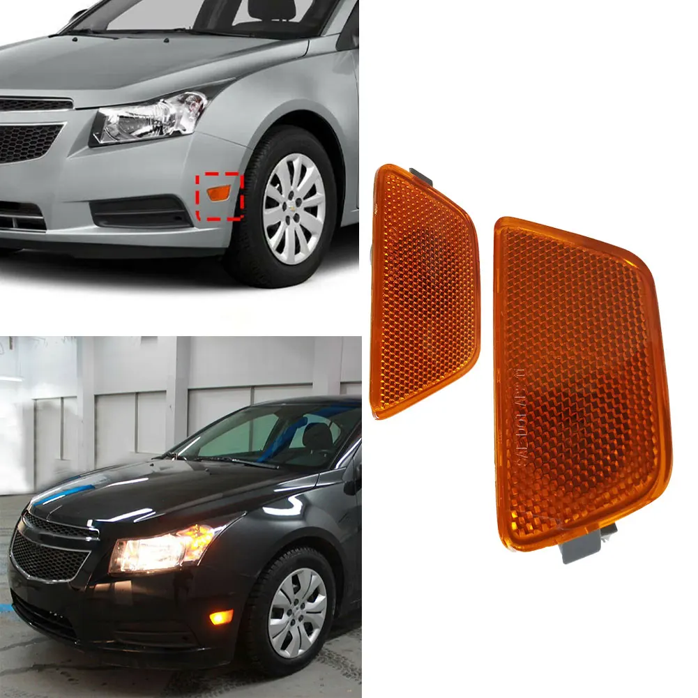 1 Pair Car Side Marker Lights For Chevy Cruze 2011-2015 42334145 42334144 Front Bumper Reflector Side Marker Light Assembly R&L