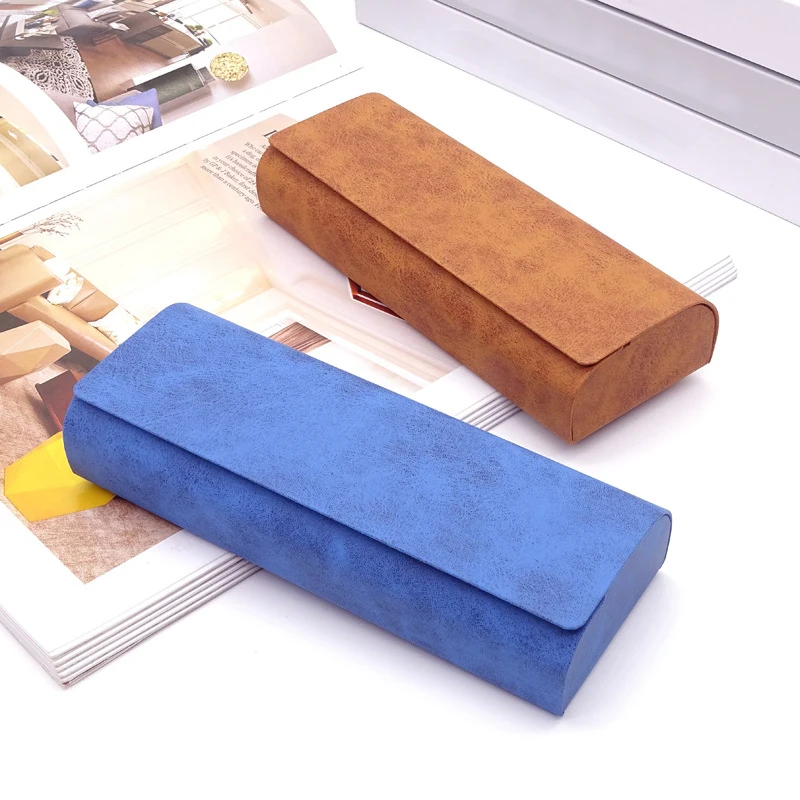 Жесткий футляр для очков мужчин и женщин из искусственной кожи портативный