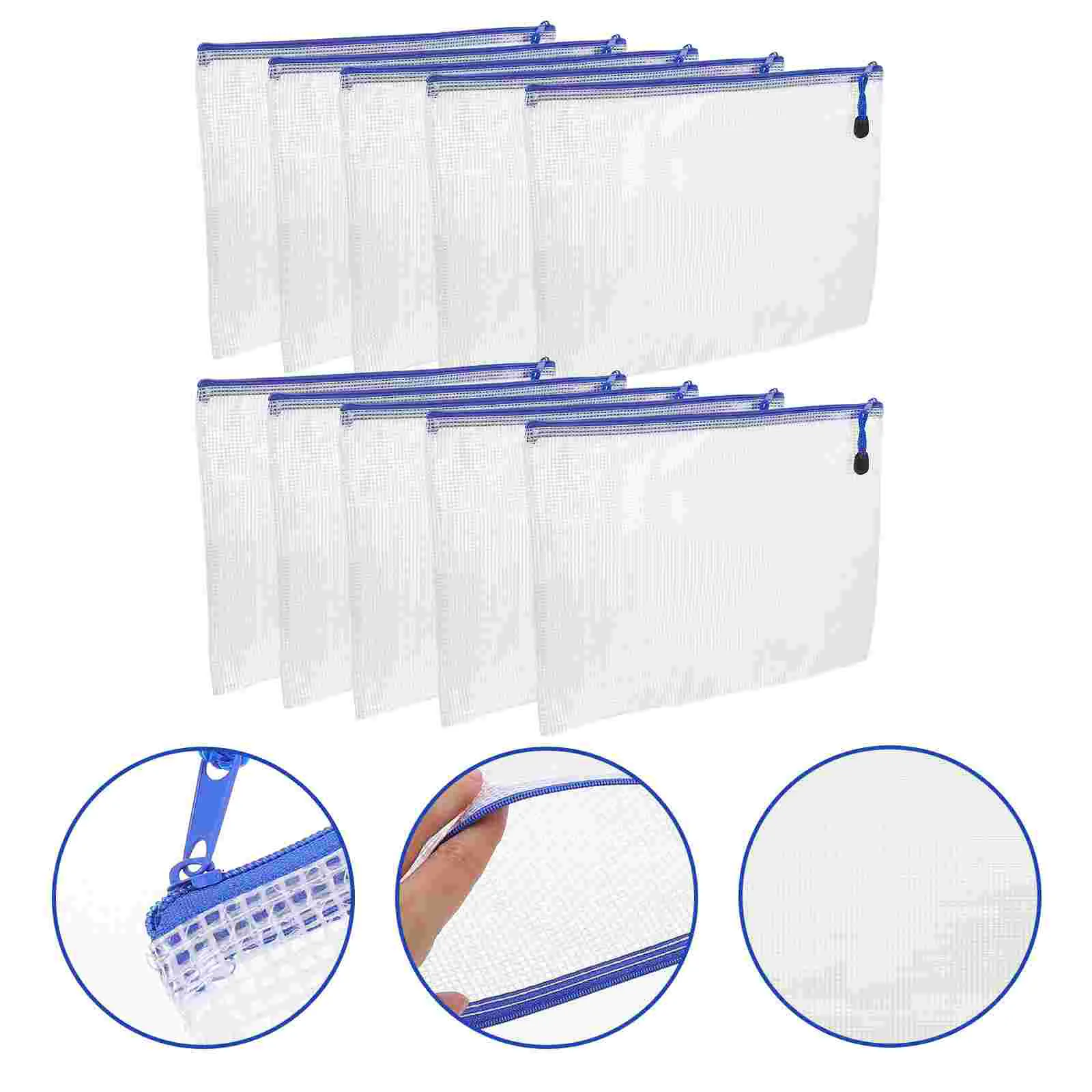 

10 Pcs Storage Bag Transparent File Travel Pencils Bulk Zipper Pouch Pvc Document