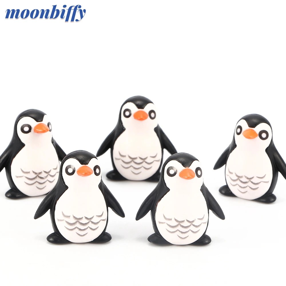 

5pcs/lot Mini Resin Penguin Model Practical Jokes Toy Decoration Children Birthday Gifts Toy cheap stuff for teens penguin doll