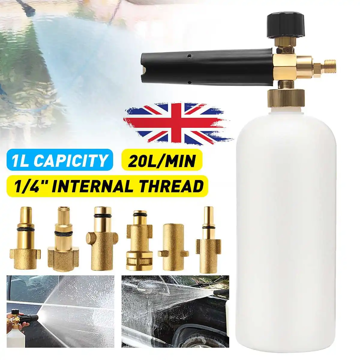 

High Pressure Car Washer Snow Foam Lance Professional Generator Gun Soap Lance Sprayer Quick Release Foamer Sprayer Cleaner
