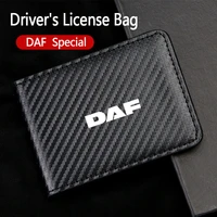 genuine leather credit card case car drivers license cover coin purse wallet with drivers license slots for daf xf cf lf van