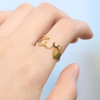 custom islamic ring arabic rings with heart for women personalized letters name ring unique jewelry accessories gifts