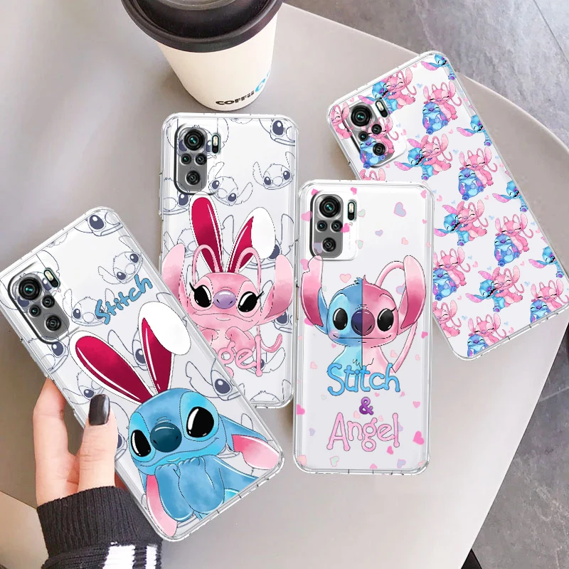 

Stitch Angel Lilo For Xiaomi Redmi Note 12 11 11T 10 9 8 7 6 5 4 Pro 5G 4G Silicone TPU Transparent Soft Phone Case Coque Capa
