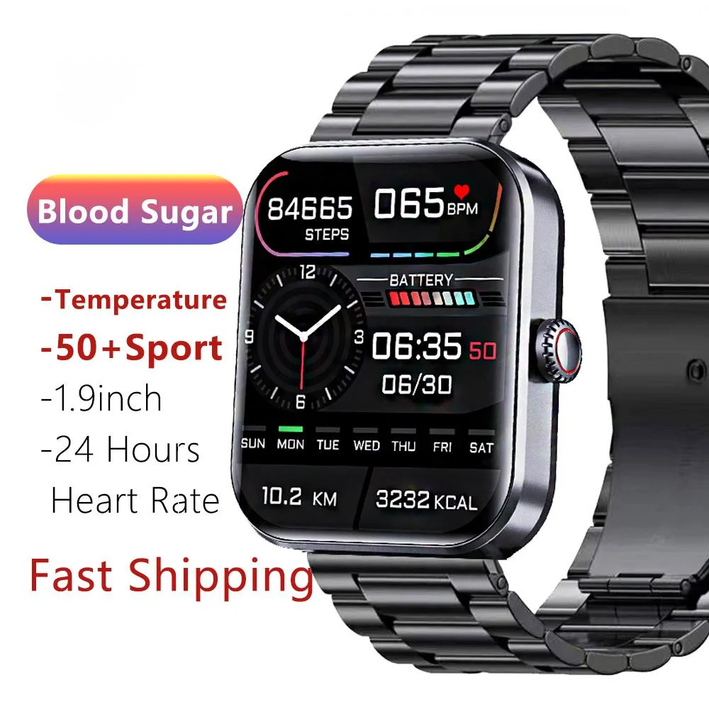 

2023 New Smart Watch Blood Glucose Sugar 1.9 Inch 50+ Sport Smartwatch Men Women 24 Hours Heart Rate Fitness Tracker for Xiaomi