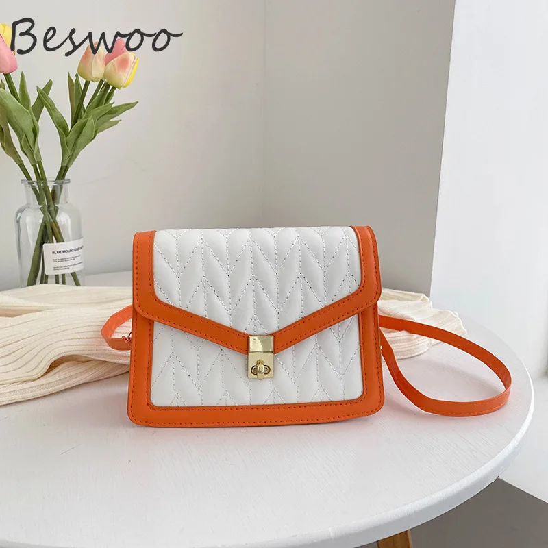 

New Women's Bag 2022 Spring Patchwork Panelled Square Shoulder Bags for Women Simple Design Ladies Handbags Female Crossbody Bag