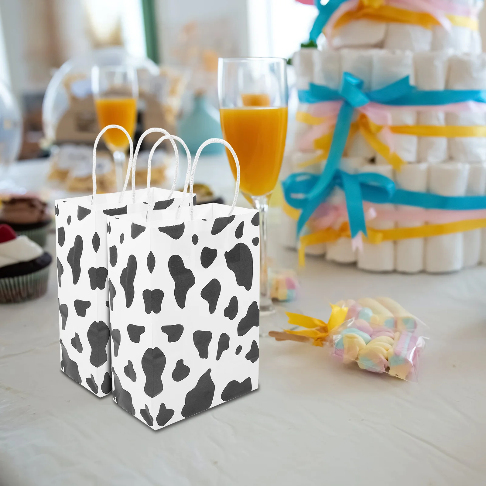 12 шт. корова крафт-бумажный пакет фестиваль упаковочные пакеты с ручками