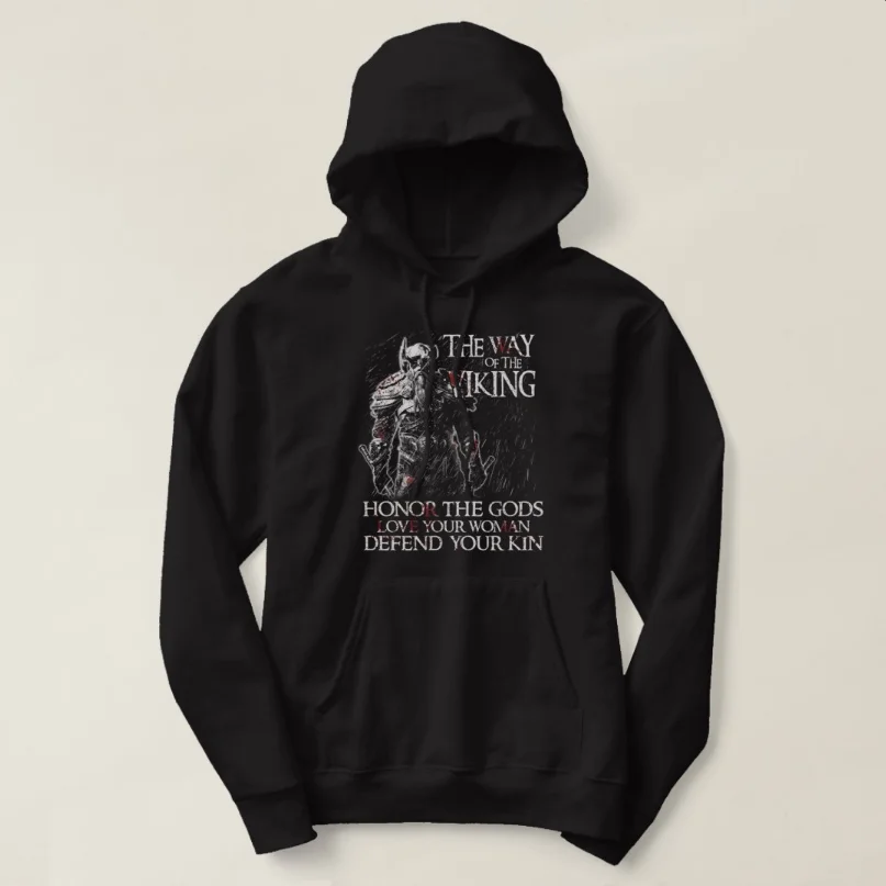 

Nordic God Odin Love Defend The Way of The Viking Hoodie New 100% Cotton Comfortable Casual Mens Sweatshirt Fashion Streetwear