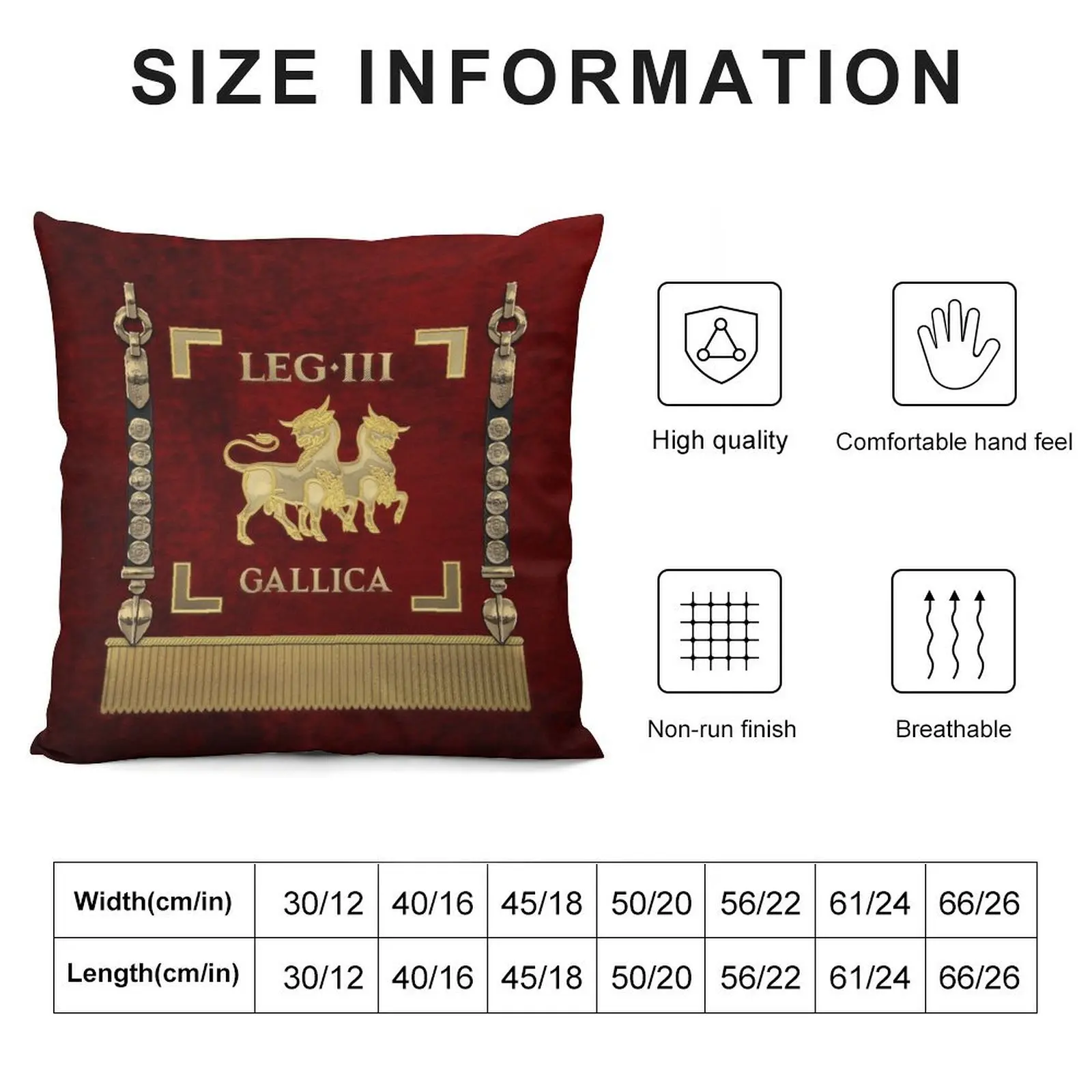 Стандарт Gallic третьего римского легиона - Vexillum of Legio III Gallica Декоративная подушка