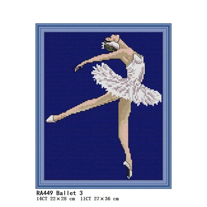 

Joy Sunday Cross Stitch Stamped Embroidery Kits Figure Print Ballet Patterns 11CT 14CT Counted Fabric Thread Needlework Set