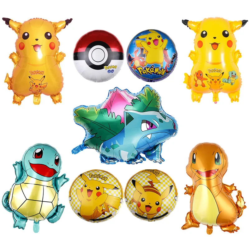 

Pokemon Theme Birthday Party Decorations Pikachu Cartoon Shape Aluminum Film Balloon Pokémon Series Birthday Party Toy Balloons