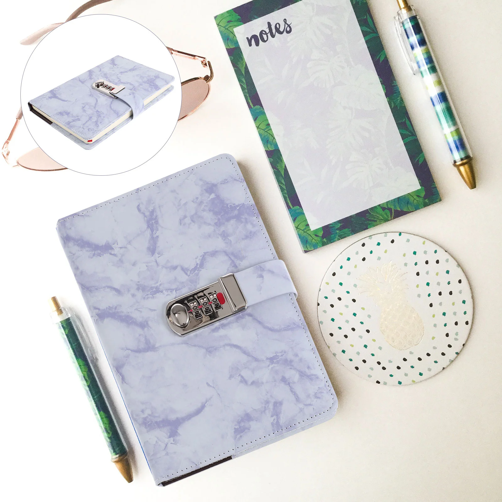

Diary Notebook Lockjournal Writing Studentspersonal Notepad Marble Planner Book Girls Password Notebooks Business Pu Student