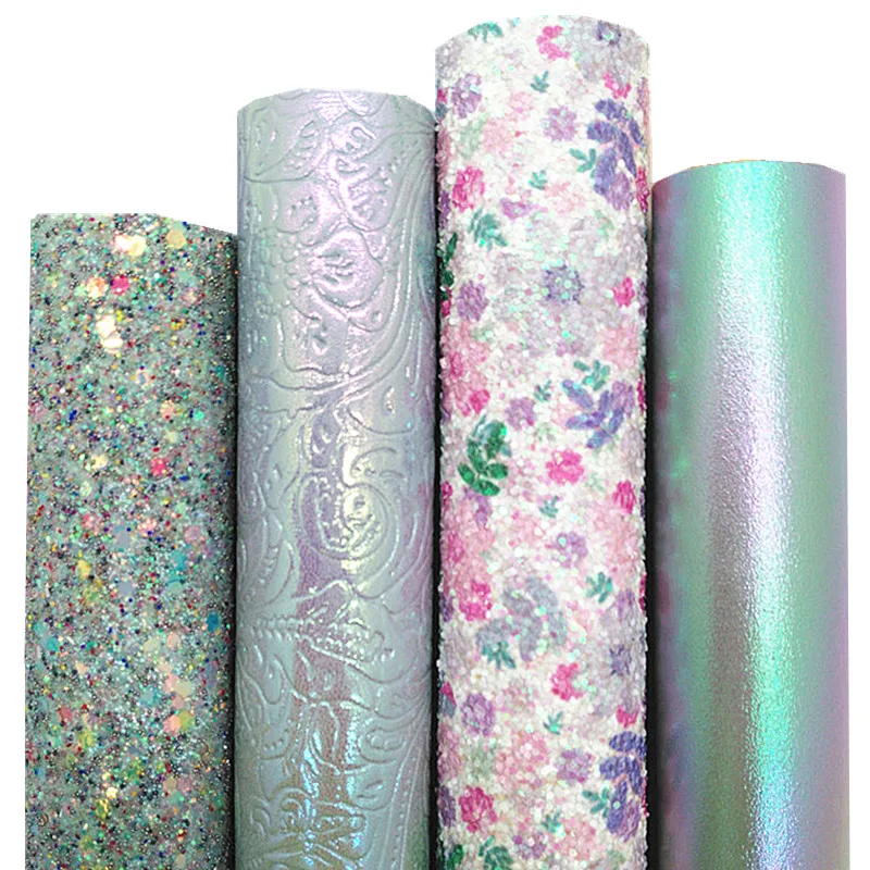 Кожаные листы тисненые цветы искусственная кожа виниловые кожаные для бантов
