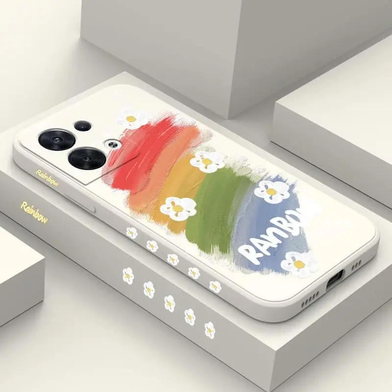 

Rainbow Flower Silicone Phone Case For OPPO Reno 8 8T 8 Pro 7 7 Lite 7Z 6 6Z 6 ProPlus 5 Lite 5F 4 Lite 4F 3 Pro 2Z Cover