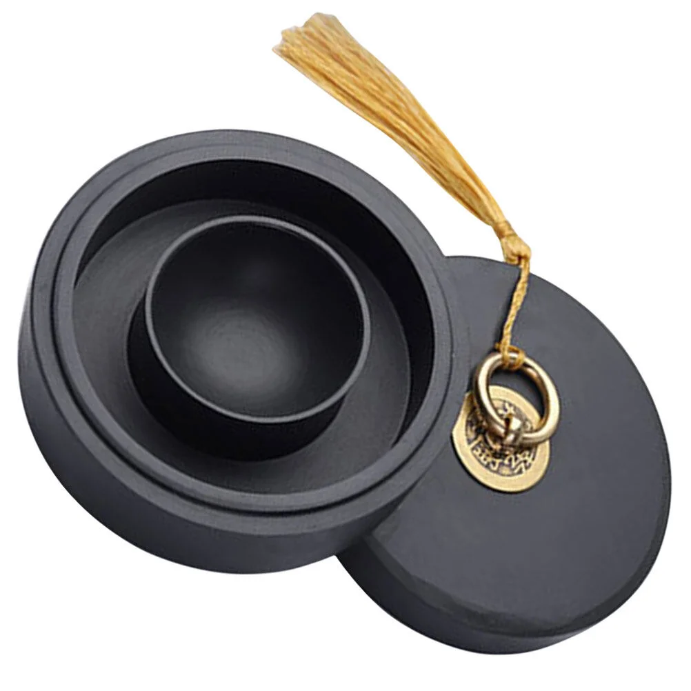 

Calligraphy Ink Inkstone Chinese Inkslab Writing Drawing Covered Holder Grinding Lidded