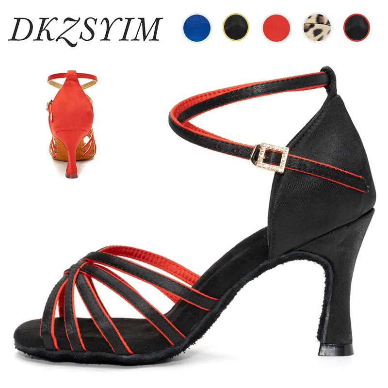 

DKZSYIM Women Latin Dance Shoes Hight Heel Ballroom Dancing Shoe Women practice Tango dancing For Girls Dance Sneaker size 34-42