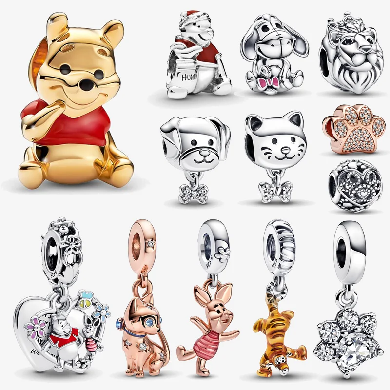 

2022 Pre-Autumn 925 Sterling Silver Bead Winnie the Pooh Charm Dangle Fit Original Pandora Bracelet Women DIY Jewelry Gift
