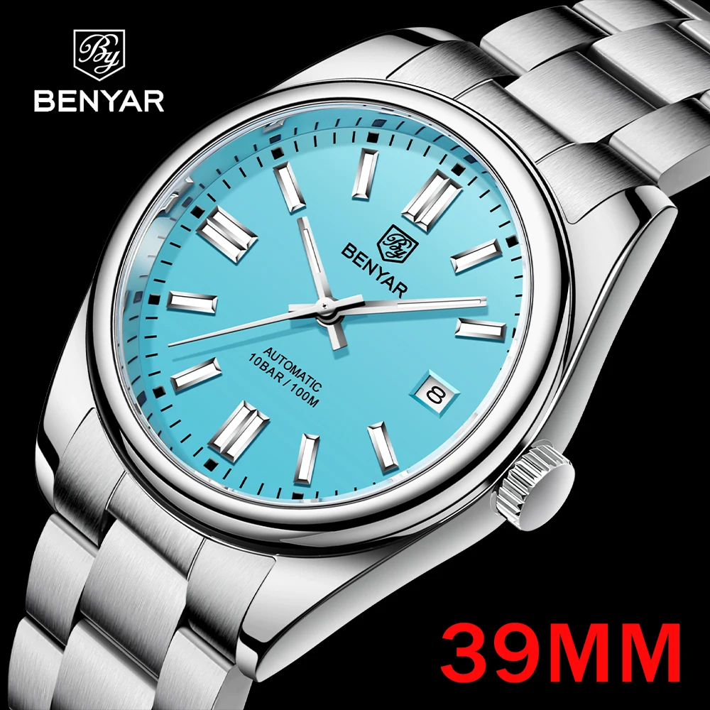 BENYAR 2023 New Luxury Men Automatic Mechanical Wristwatches 100M Waterproof Clock Stainless Steel Sports Diving Watch For Men
