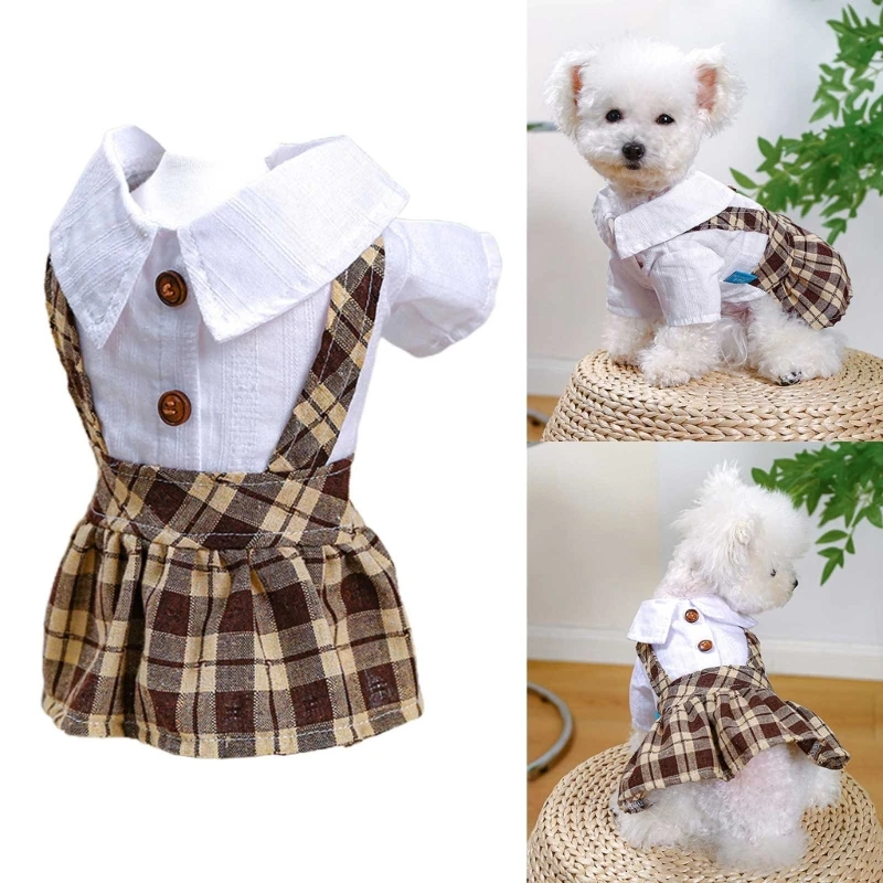

Plaidd Dress for Dogs Skirt Dogs Dresses Strap Dress For Dogs Girl Dogs Shirt