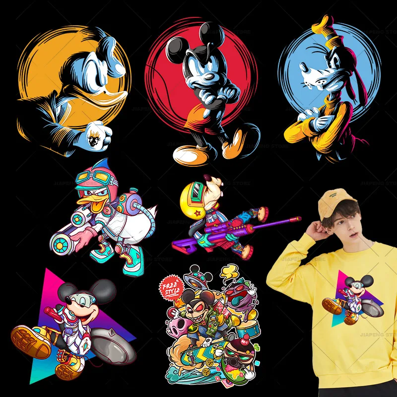 Крутые нашивки с Микки Маусом для одежды теплопередающие наклейки принтом
