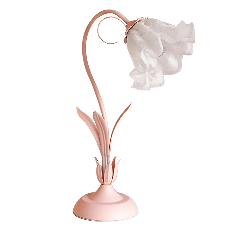 

INS Table Lamp For Bedroom Decor Pink Flower Bed Side Table Lamps For Living Room Wall Sconce Lamp Shade Christmas Ornaments
