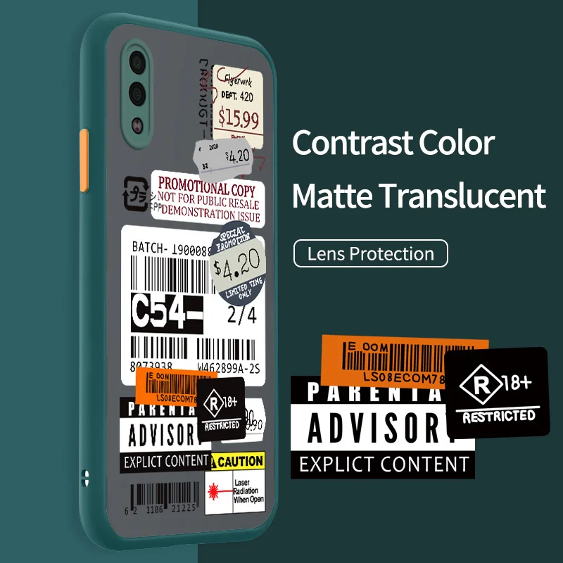 

Shockproof Armor Case for Samsung Galaxy A01 A02 A02S A03 Core A03S A04 A10 A10S A11 A13 4G Fashion Labels Clear Phone Case