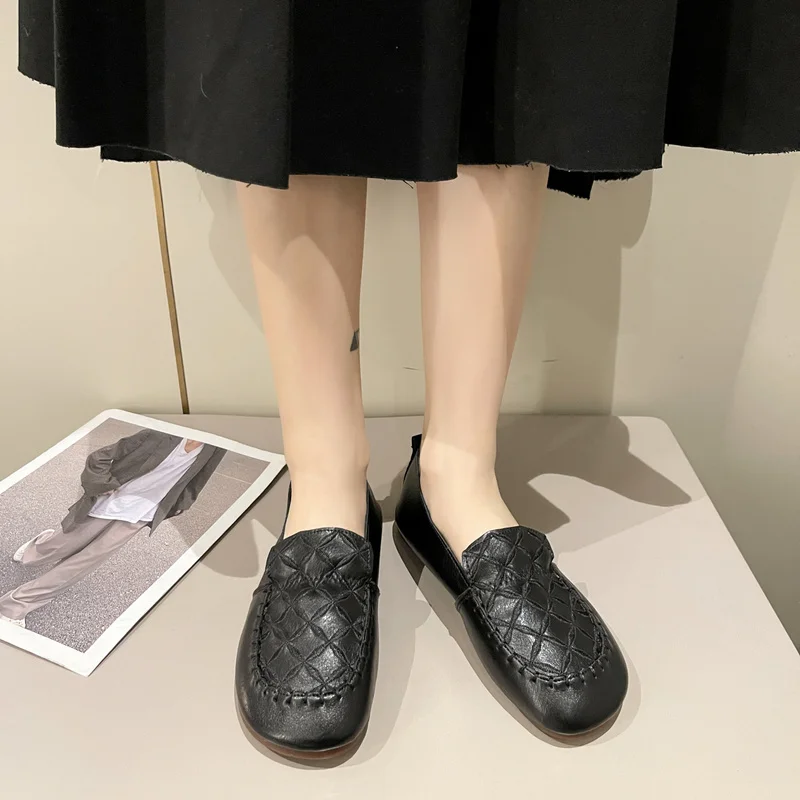 

Женские туфли из натуральной кожи, на плоской подошве