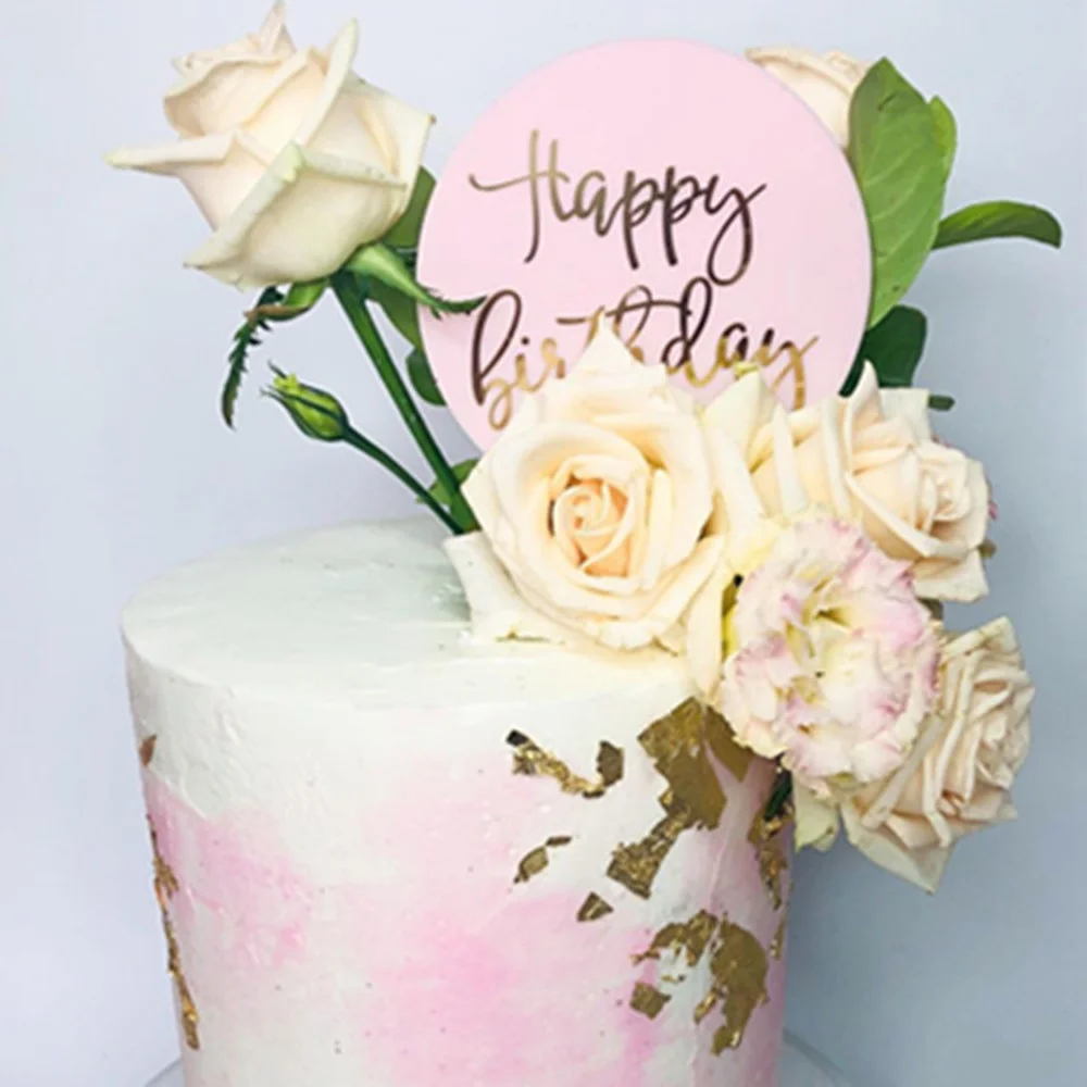 10 шт. прозрачные пустые круглые/сердца акриловые топперы для торта сделай сам