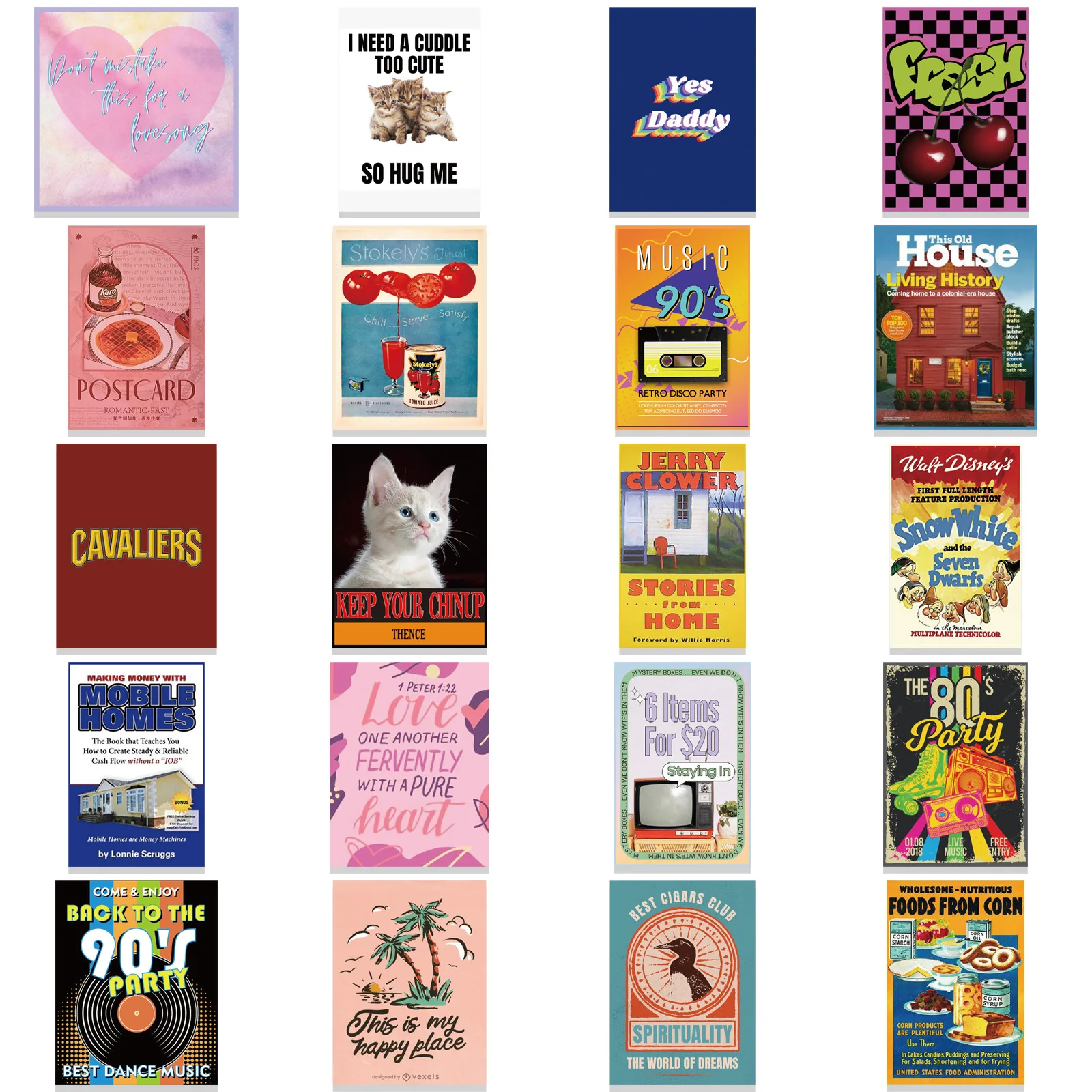 10/40 шт. американские ретро наклейки на обложку журнала 90-х крутые эстетические