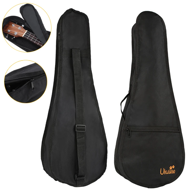 

Сумка для гавайской гитары 21 дюйм, женская черная портативная мягкая сумка для укулеле, из Оксфордской ткани 600D, водонепроницаемый рюкзак для мини-гитары