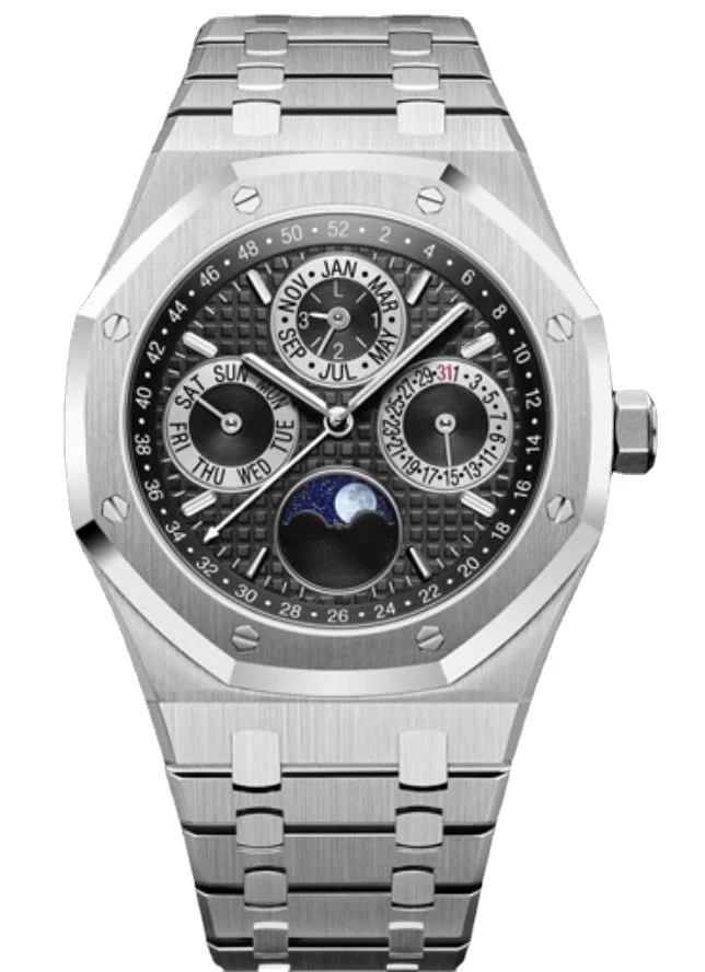 

men watch automatic mechanical GMT moon phase blue black