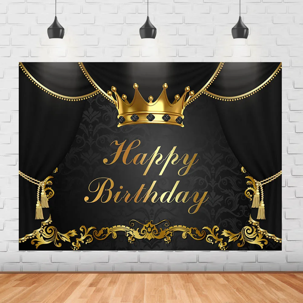 Черный фон с днем рождения Золотая Корона Королевская корона фото фотосессия