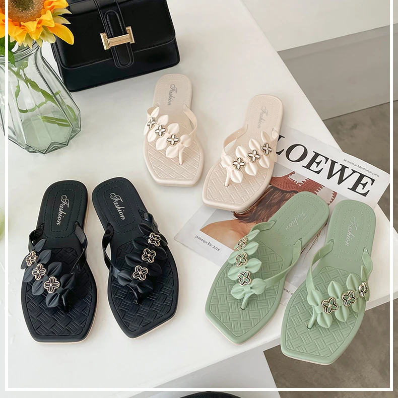 

Fashion Women Slippers Summer Outdoor Light Weight Flat Flip-flop Ladies Black Basic Beach Sandals Zapatillas De Mujer