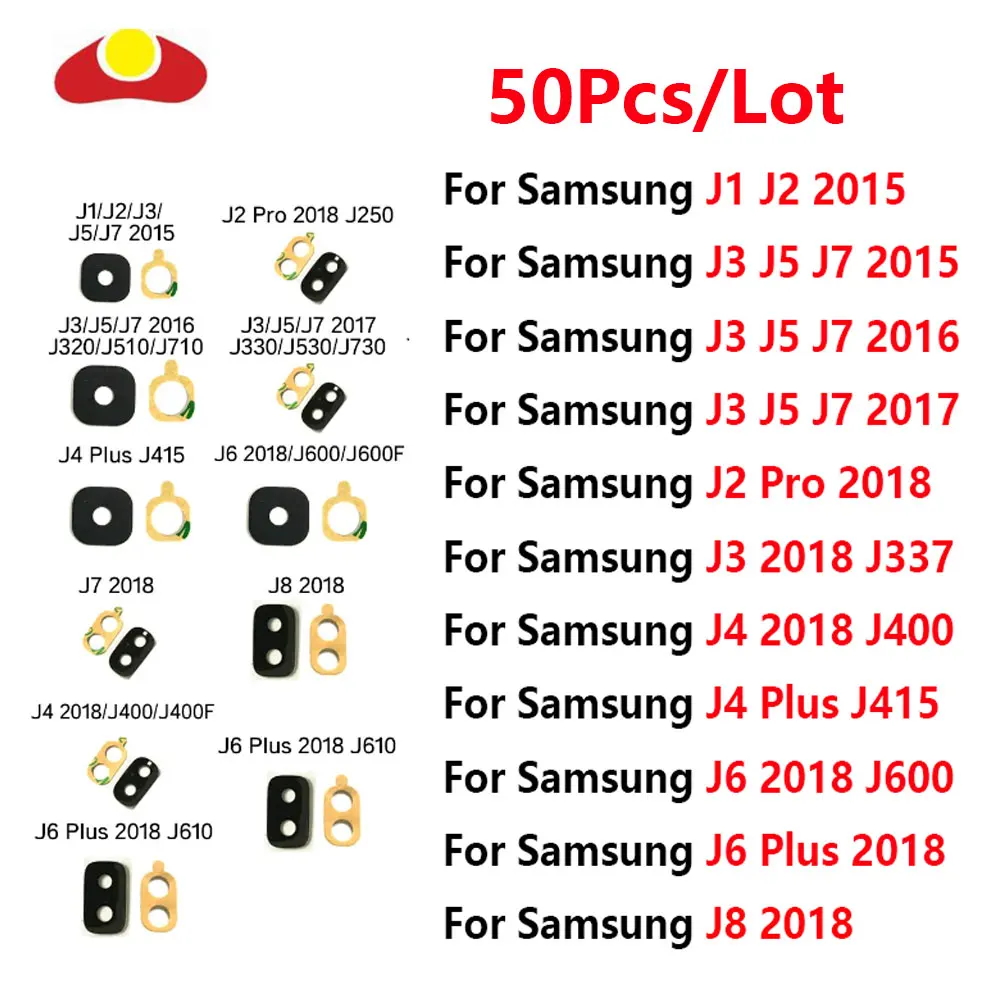 

50Pcs Rear Back Camera Lens For Samsung Galaxy J1J2 J3 J4 J5 J6 J7 J8 Pro Plus 2015 2016 2017 2018 J510 J710 J330 J530 J730 J415
