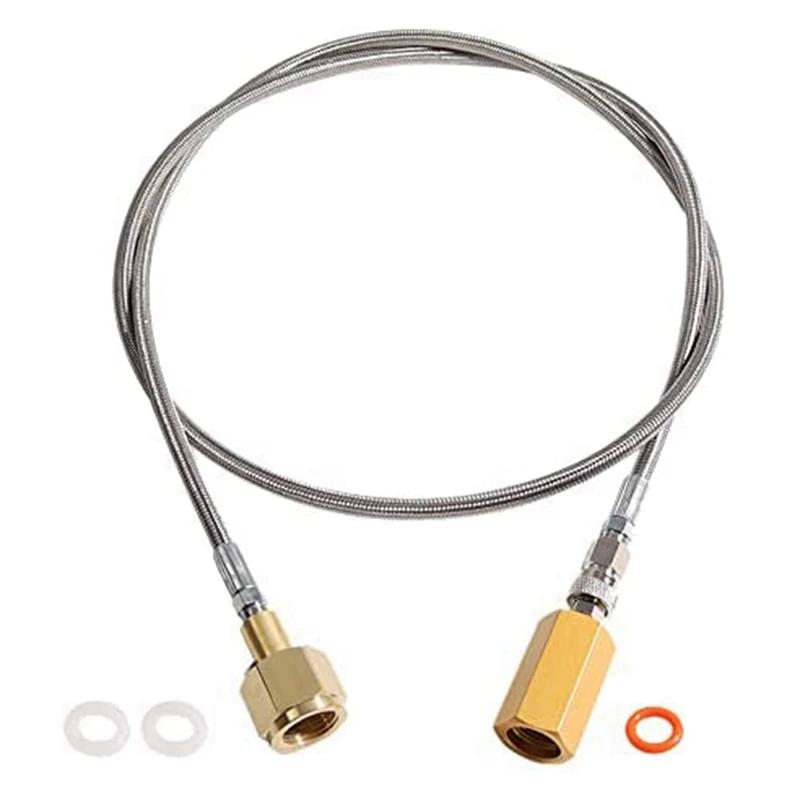 

Комплект плетеных шлангов из нержавеющей стали с адаптером CO2, CGA320 до m18x1, 5,60 дюймов, для подключения водоочистителя для газированной струи