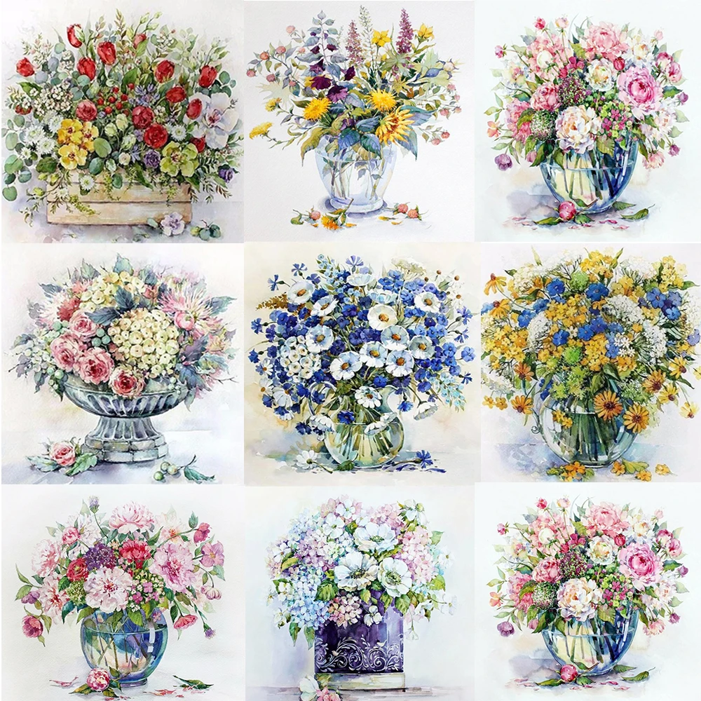 

New Diamond Painting Art Promotion Landscape Flowers 5d Rhinestone Mosaic Inlaid Cross Stitch Kit Diy Gift Decoration Home
