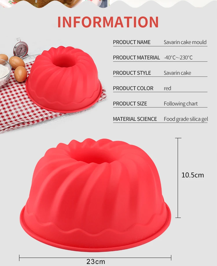 

Dia23.5*10CM Silicone Round Molds For Chocolate Silicone Candy Mold Cake Mold Trays 10 Inches