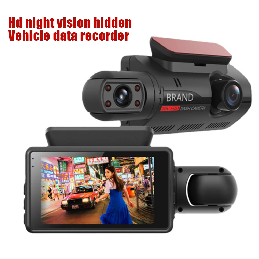 Автомобильный видеорегистратор с 2 объективами HD1080P 3 0 дюймовым IPS-камерой