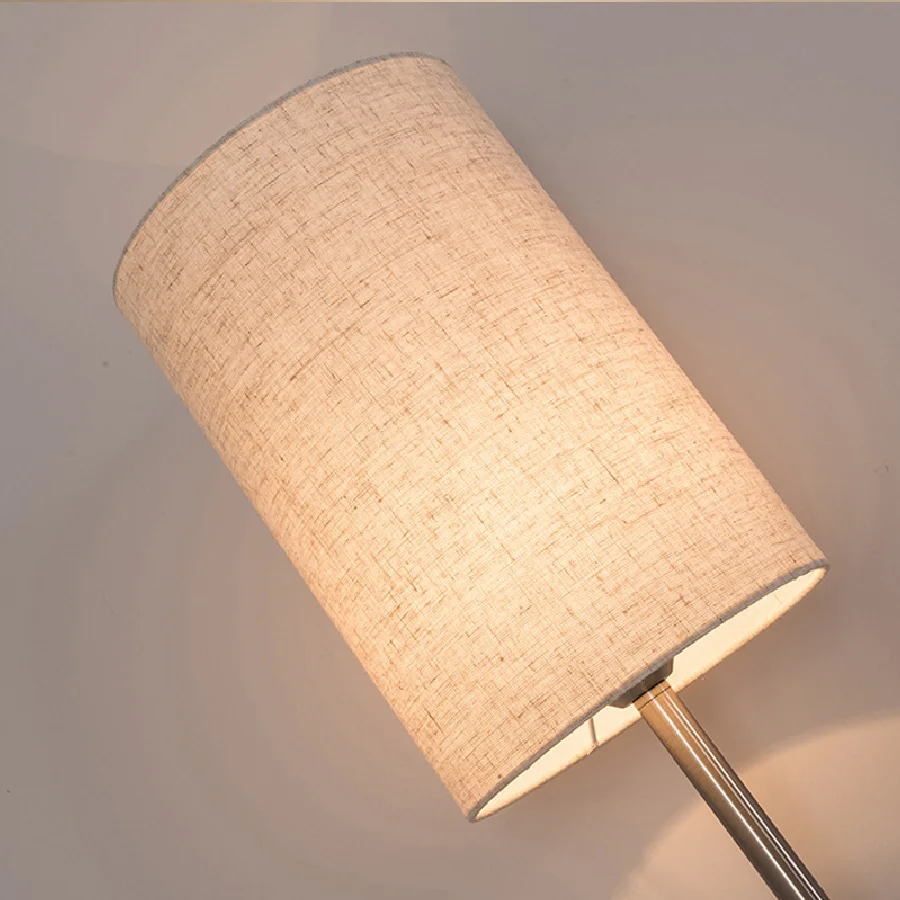 Современная Минималистичная напольная Светодиодная лампа с тканевым абажуром