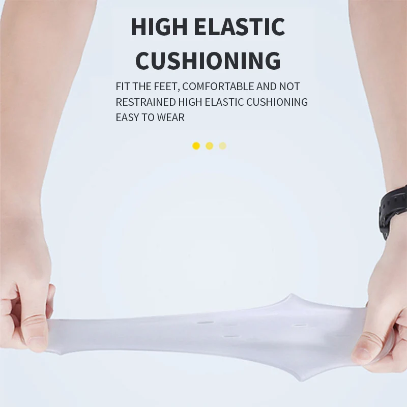 Invisible Height Increase Silicone Insoles Elastic Lifting Sock Heel Pad Foot Protection Orthopedic Support Unisex Hidden Insole