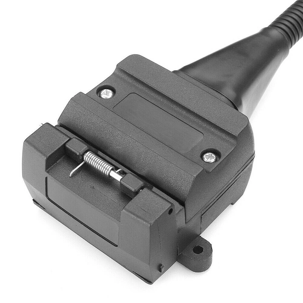 

100% Brand New Trailer Adaptor Socke ABS + Copper Black Male&Female Adaptor Trailer Caravan 12V 7 Pin Flat Plug To 12 Pin