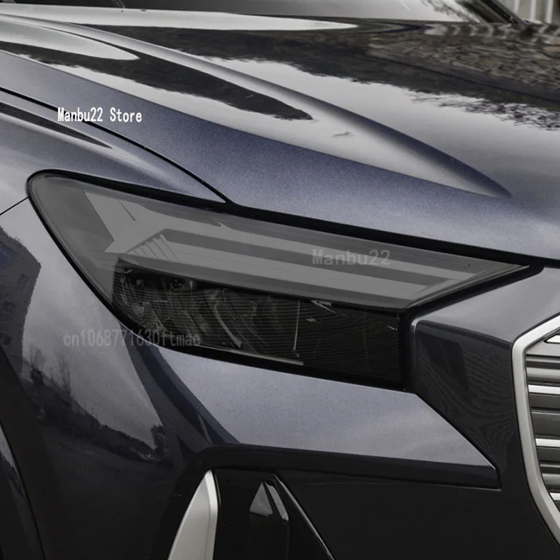 

For Audi Q4 E-tron 2021-2023-Car Headlight Protective Film Headlamp Tint Taillight Transparent Smoked Black TPU Sticker