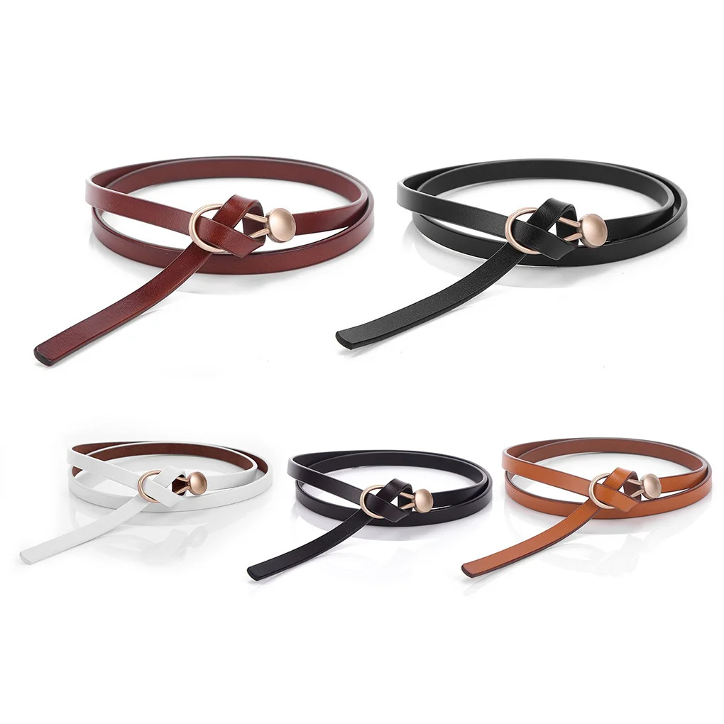 

Leather Women Belt Portable Pin Buckle Length Adjustable Dual Layer Stylish Ladies Waist Belts Christmas Gifts Red